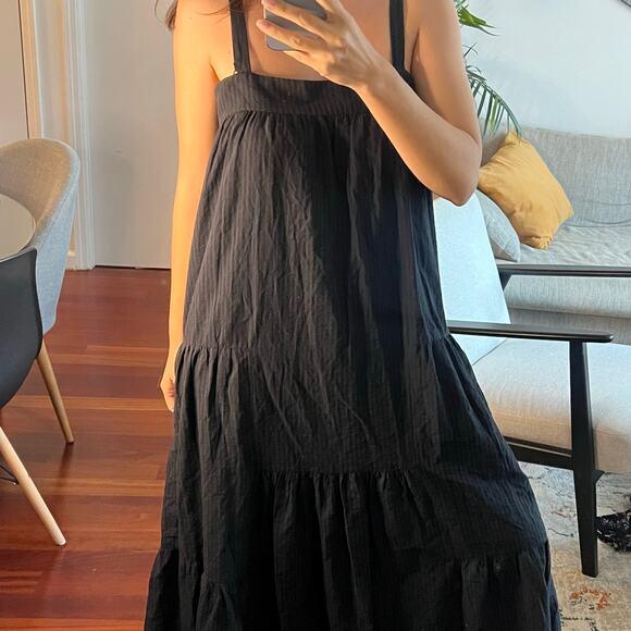 Jenni Kayne maxi summer black sleeveless dress cotton size S - Picture 2 of 5